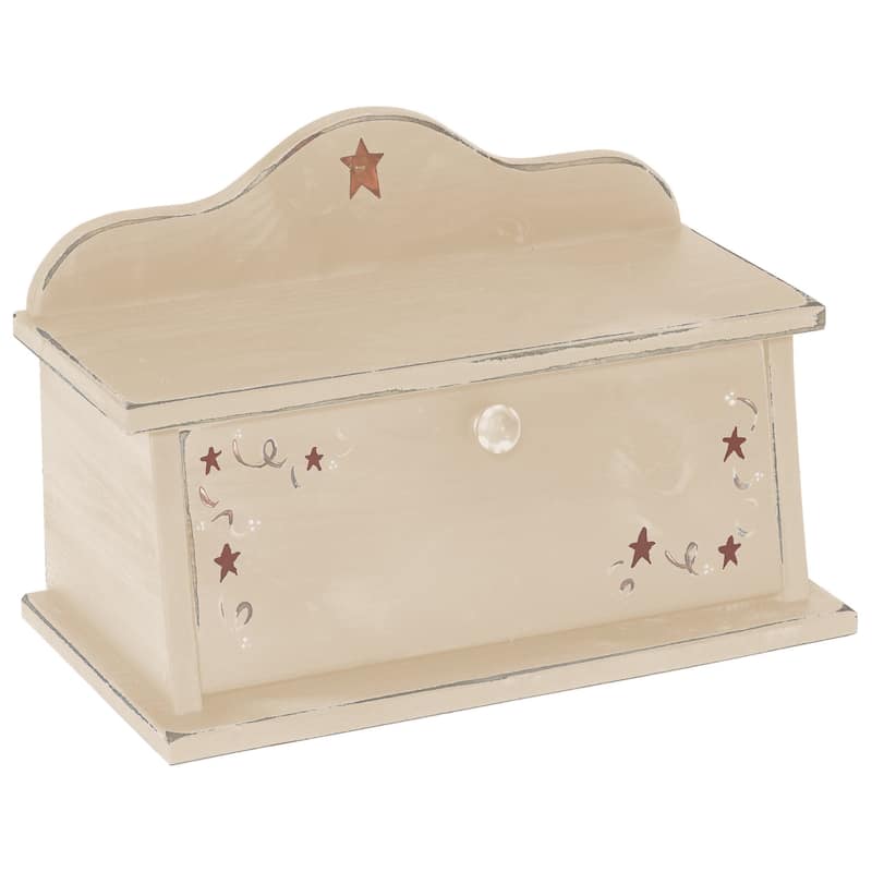 Handcrafted Amish Pine Bread Box - Country Tan