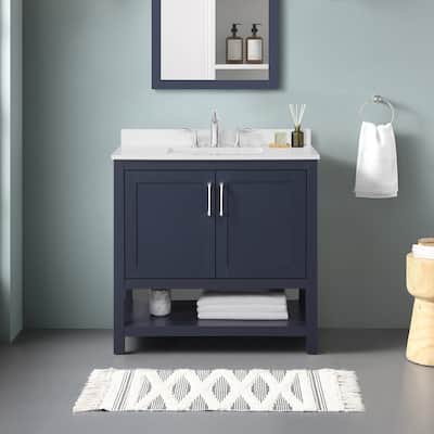Ove Decors Vegas 36 in. Single Sink Bathroom Vanity in Midnight Blue