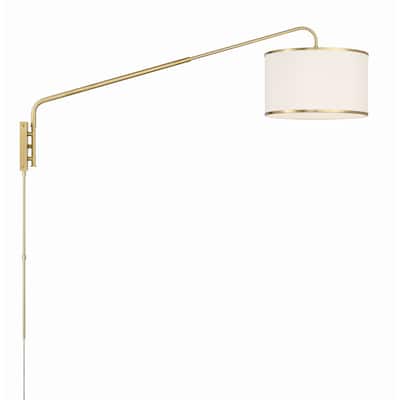 Mallory 1 Light Soft Brass Task Sconce - 15"W x 22"H x 50.5"D