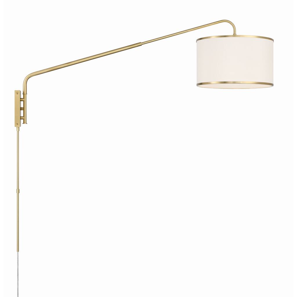 Mallory 1 Light Soft Brass Task Sconce - 15"W x 22"H x 50.5"D