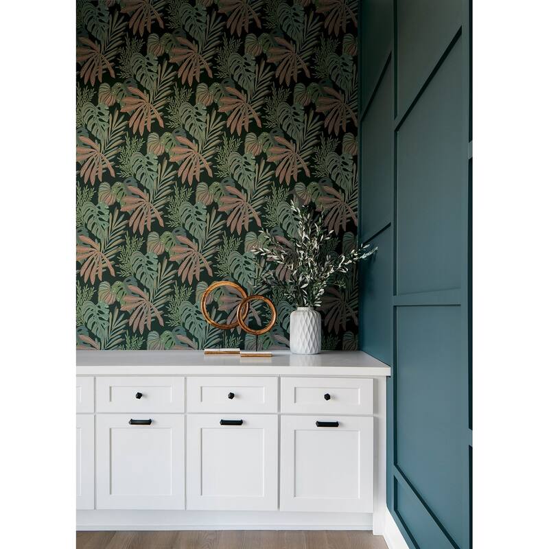 A-Street Prints Alocasia Multicolor Tropical Foliage Wallpaper