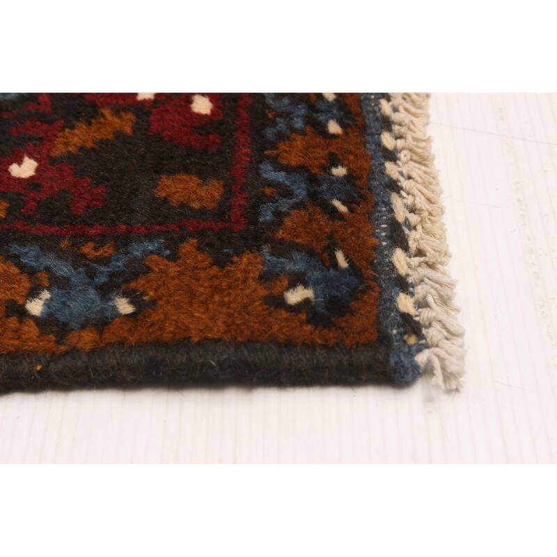 ECARPETGALLERY Hand-knotted Uzbek Kargahi Brown Wool Rug - 4'1 x 5'9