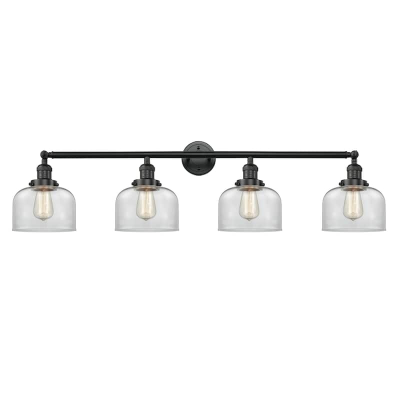 Innovations Lighting 215-10-44 Bell Vanity Bell 4 Light 44" Wide - Matte Black / Clear