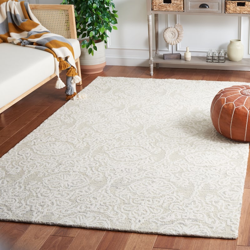 SAFAVIEH Handmade Blossom Mahalia Modern Floral Wool Rug