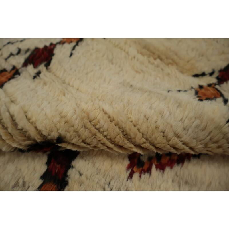 Hand Knotted Oriental 100% Wool Carpet Modern Tribal Beige & Ivories Moroccan Area Rug - 10' 0'' X 6' 4''