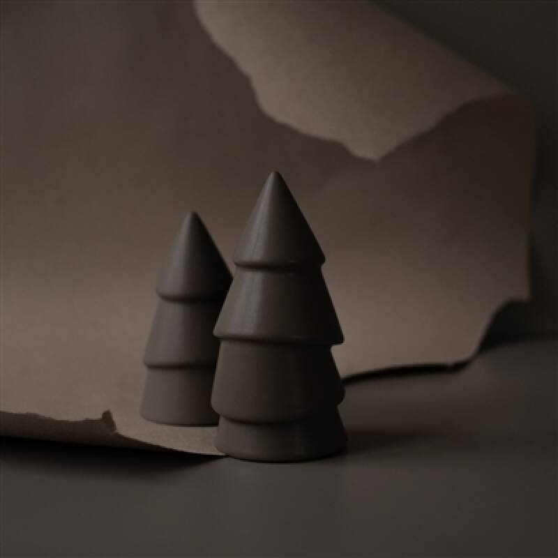 Christmas Tree Tabletop Figurine - 5.5" - Gray