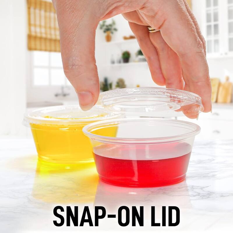 Zulay Kitchen Plastic Portion Cup Condiment Container with Lids by Simple Craft