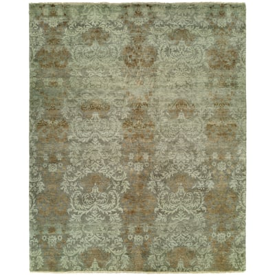 Transitional Hand-Knotted Wool Area Rug