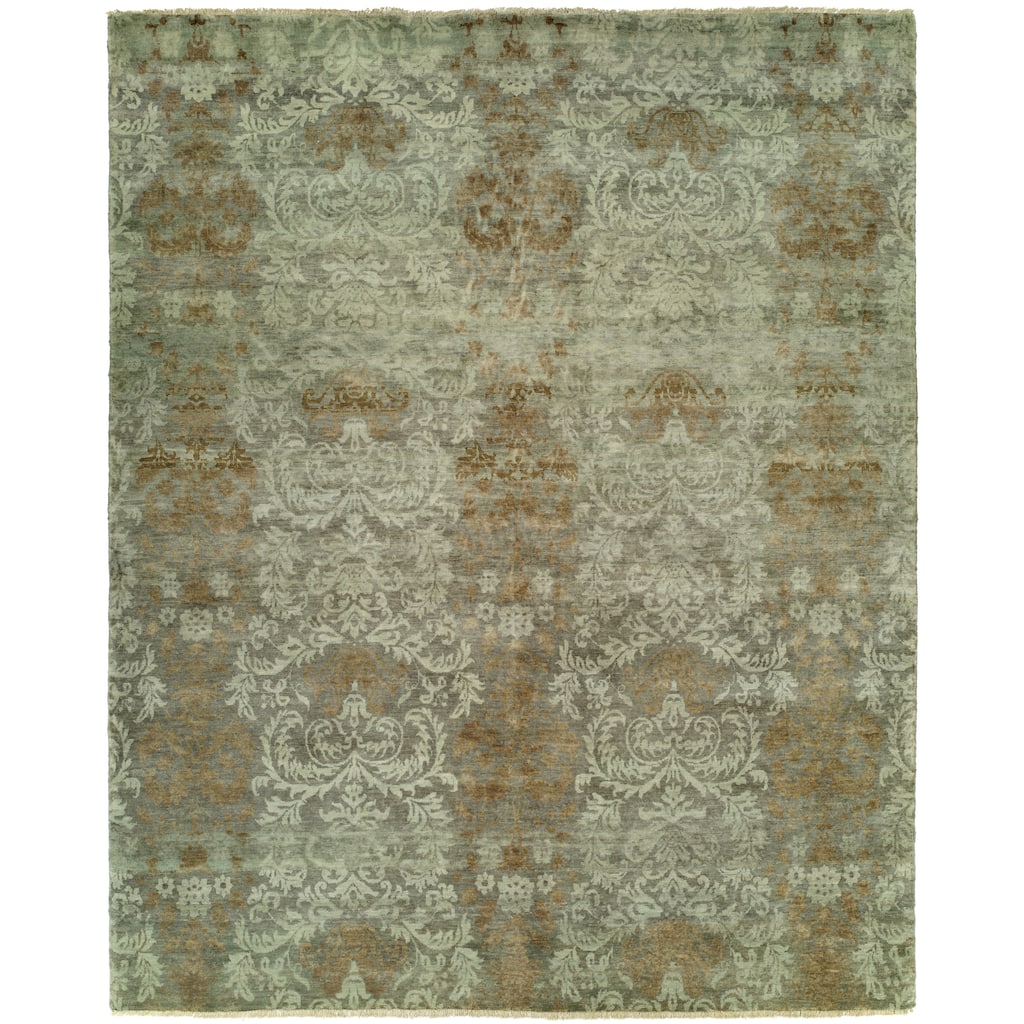 Transitional Hand-Knotted Wool Area Rug