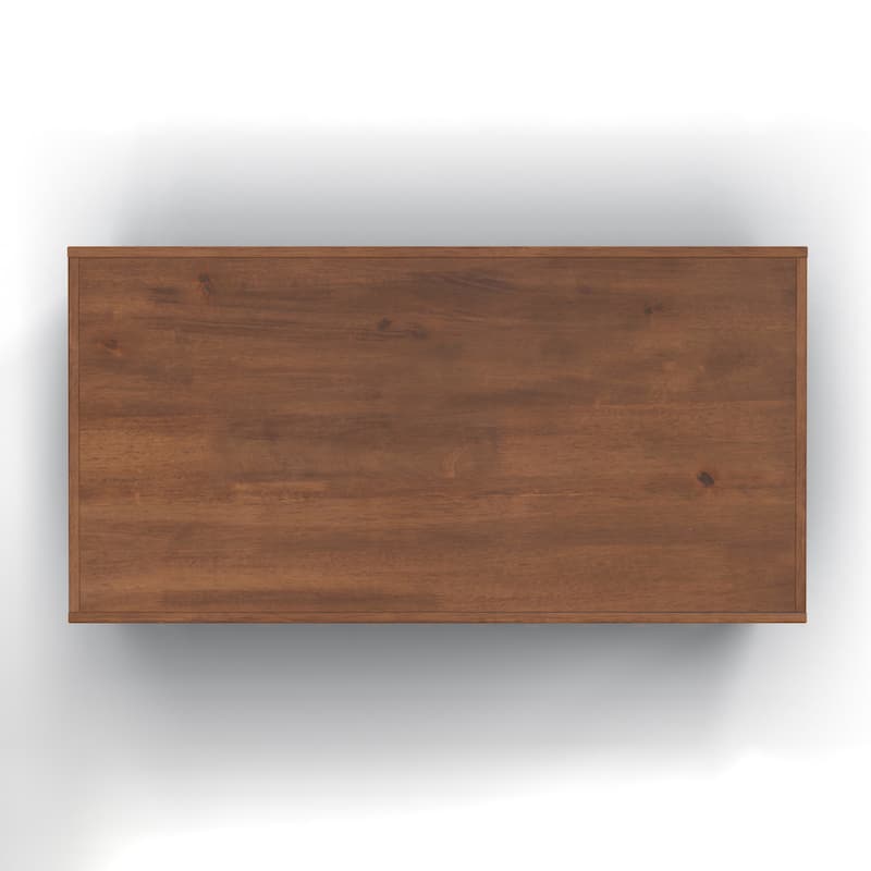 Bridgevine Home Nantucket 48 inch Coffee Table, No Assembly Required, Blue Denim and Whiskey