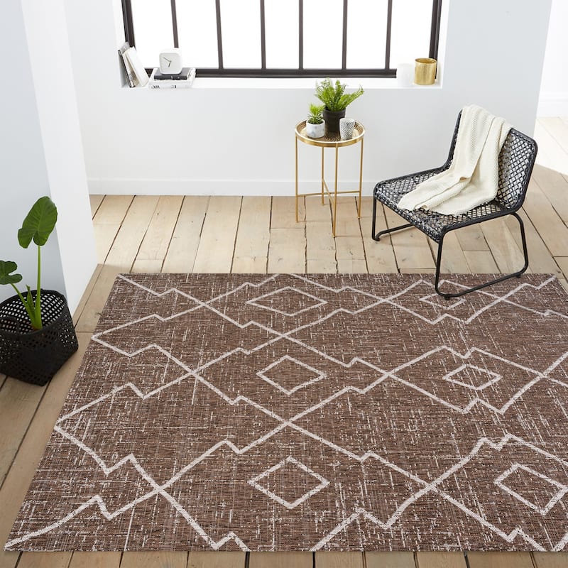 JONATHAN Y Derya Tribal Diamond Trellis Indoor/Outdoor Area Rug