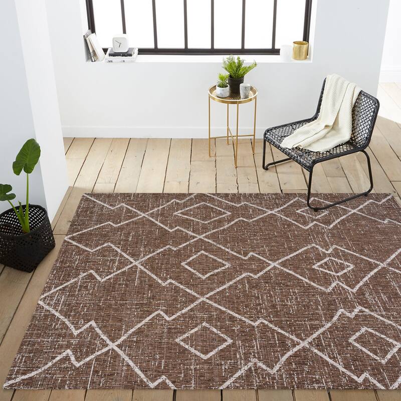 JONATHAN Y Derya Tribal Diamond Trellis Indoor/Outdoor Area Rug