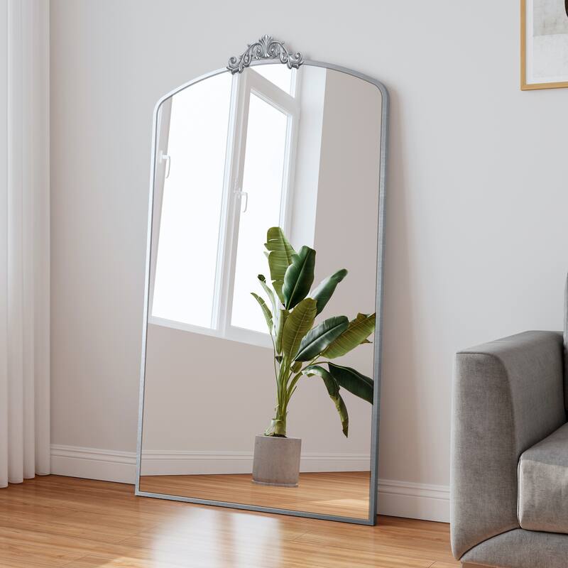 Classic Antique Arched Mirror Hanging or Leaning Against Wall