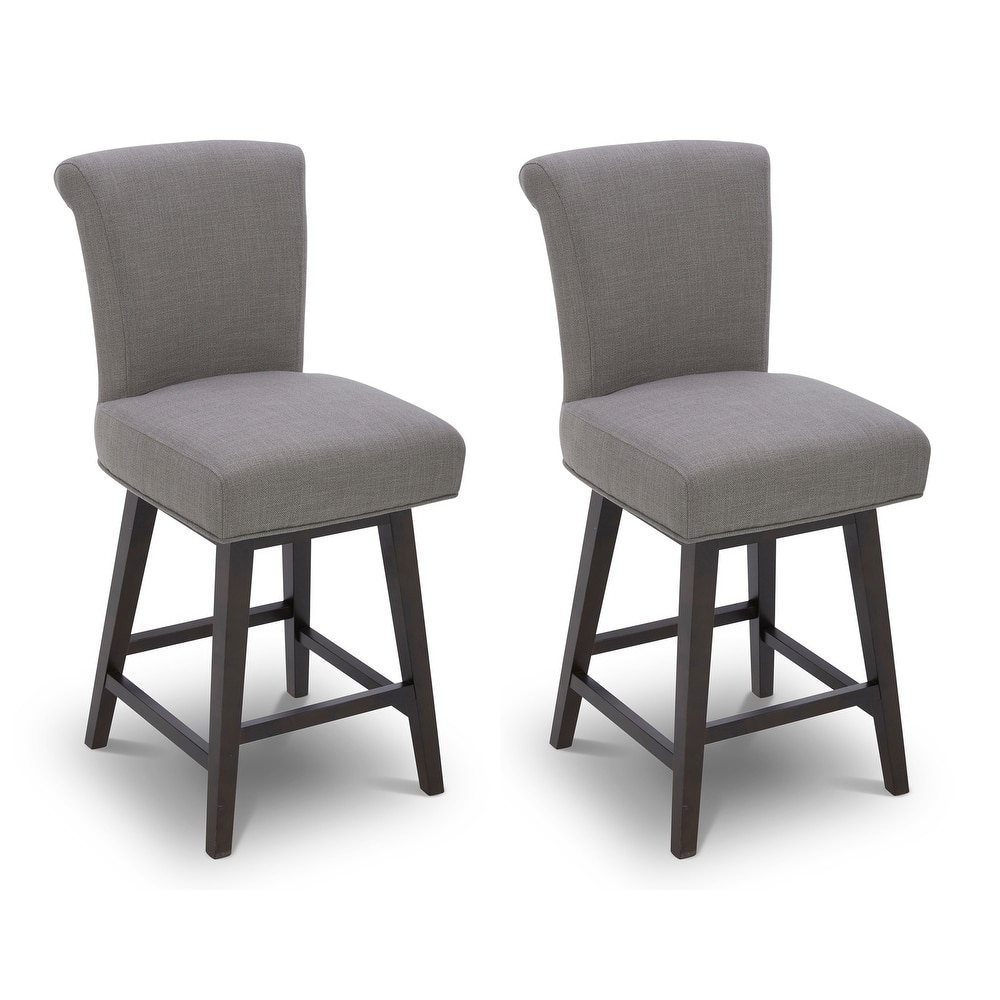 Spruce & Spring Noah Upholstered 26-inch Counter Height Swivel Barstool Set
