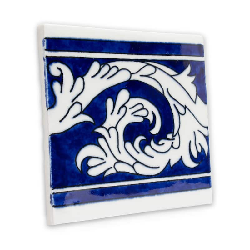 Merola Tile Provincial Deco Marina 6" x 6" Porcelain Wall Tile - (1 Tile)