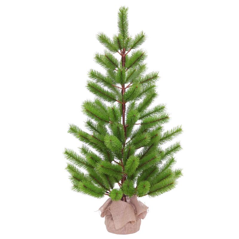Puleo International 3 ft. Artificial Christmas Tree in Burlap Sac