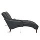 preview thumbnail 2 of 27, Chaise Lounge Arm Chair with Pillow and Wood Legs,Accent Soft Chair with Tufted Back and Arm,Upholstered Chaise Couch Chair