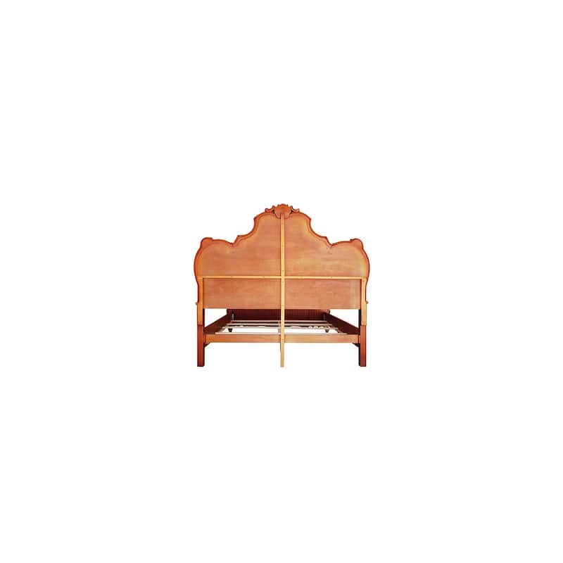 King Size Bed Mid Century Modern Platform Bed Frame Honey Oak Finish