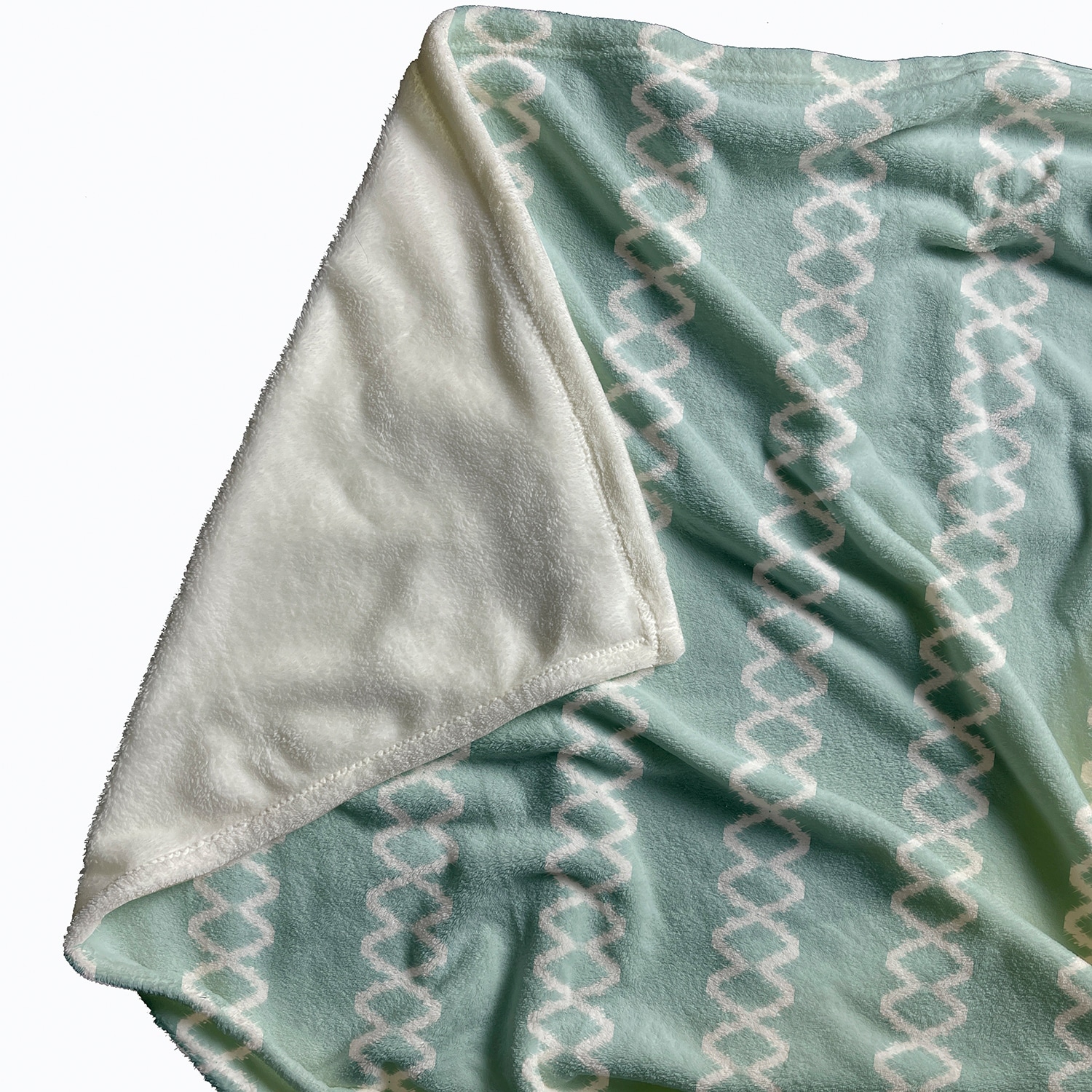 Geometric fleece top throw