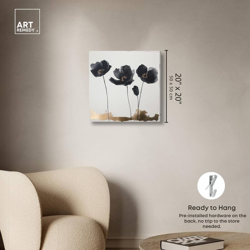 Nocturnal Flowers I Canvas by Art Remedy, Gallery Wrapped