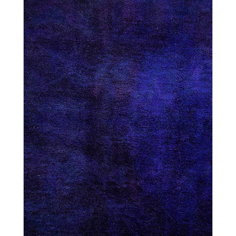 Overton Hand Knotted Wool Vintage Inspired Modern Contemporary Overdyed Purple Area Rug - 12' 4" x 17' 0"