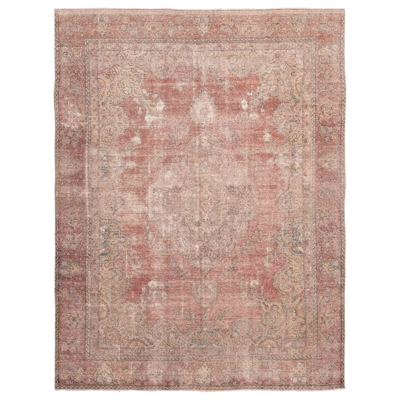 ECARPETGALLERY Hand-knotted Antalya Vintage Dark Red Wool Rug - 9'0 x 12'2