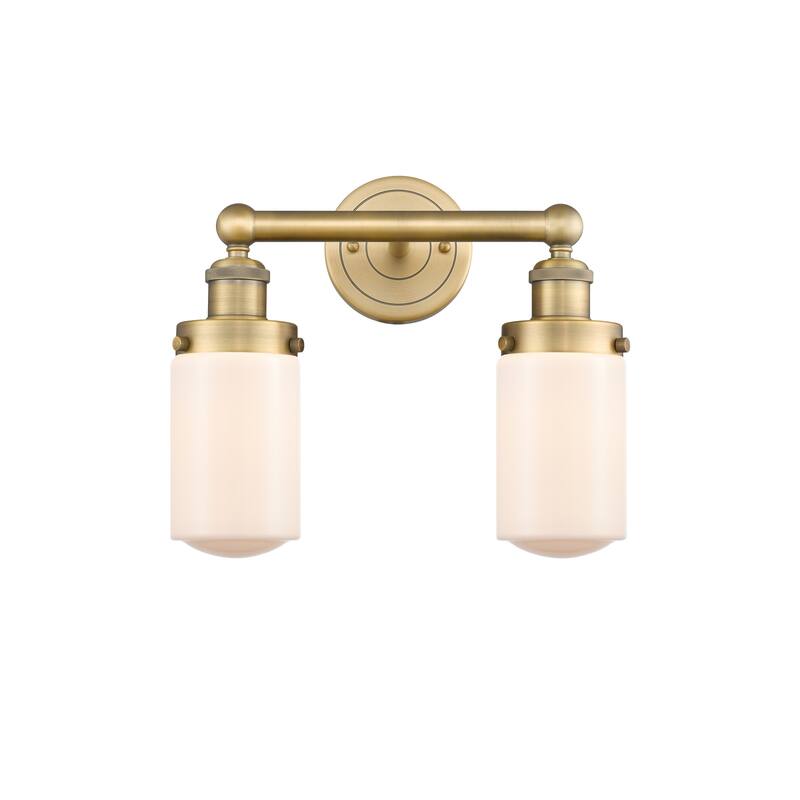 Innovations Lighting 616-2W-10-16 Dover Vanity Dover 2 Light 16" Wide - Brushed Brass / Matte White