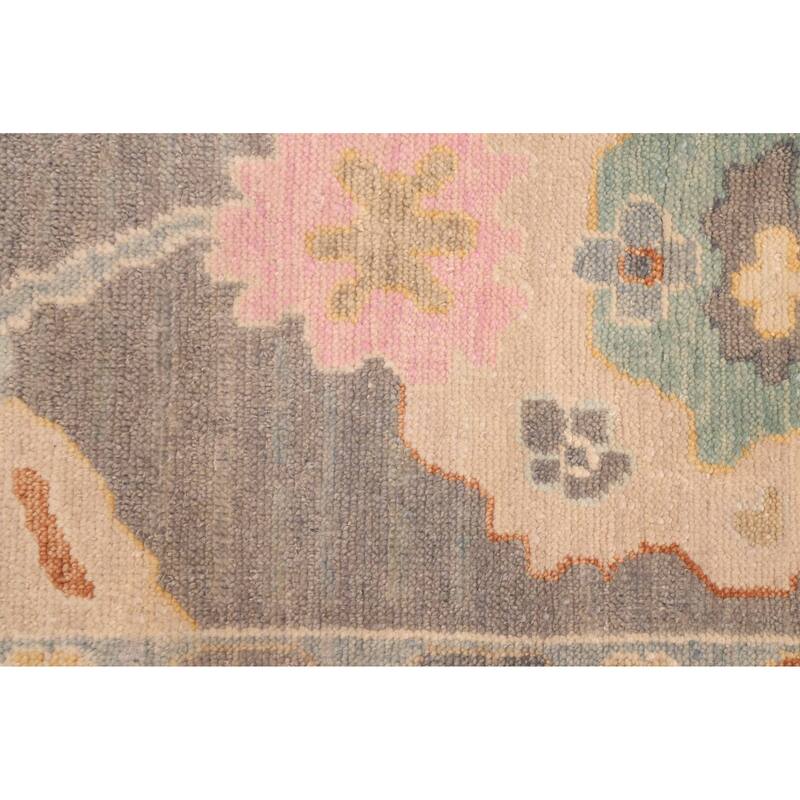 ECARPETGALLERY Hand-knotted Modern Oushak Dark Grey Wool Rug - 9'9 x 14'10