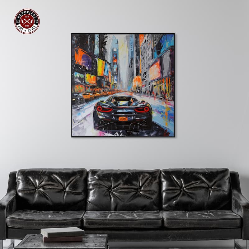 Notoriart Blast The Speakers Framed Car 1 Piece Canvas Wall Art