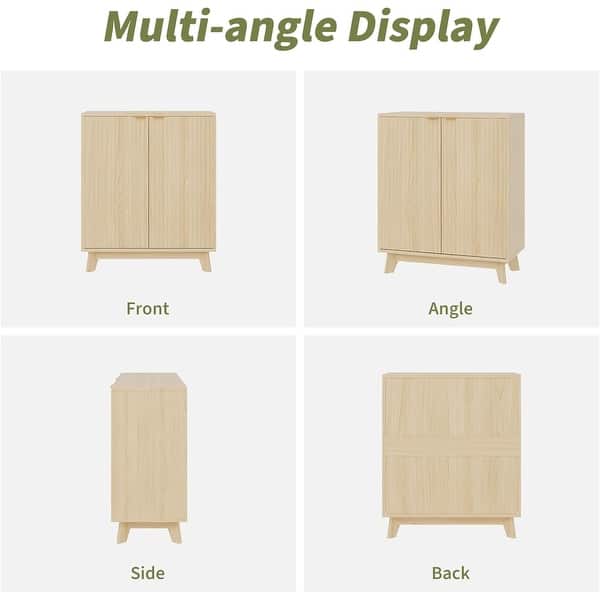 dimension image slide 3 of 4, Modern Wood Buffet Cabinet with Storage, 2/4 Doors & Adjustable Shelves, Versatile Sideboard