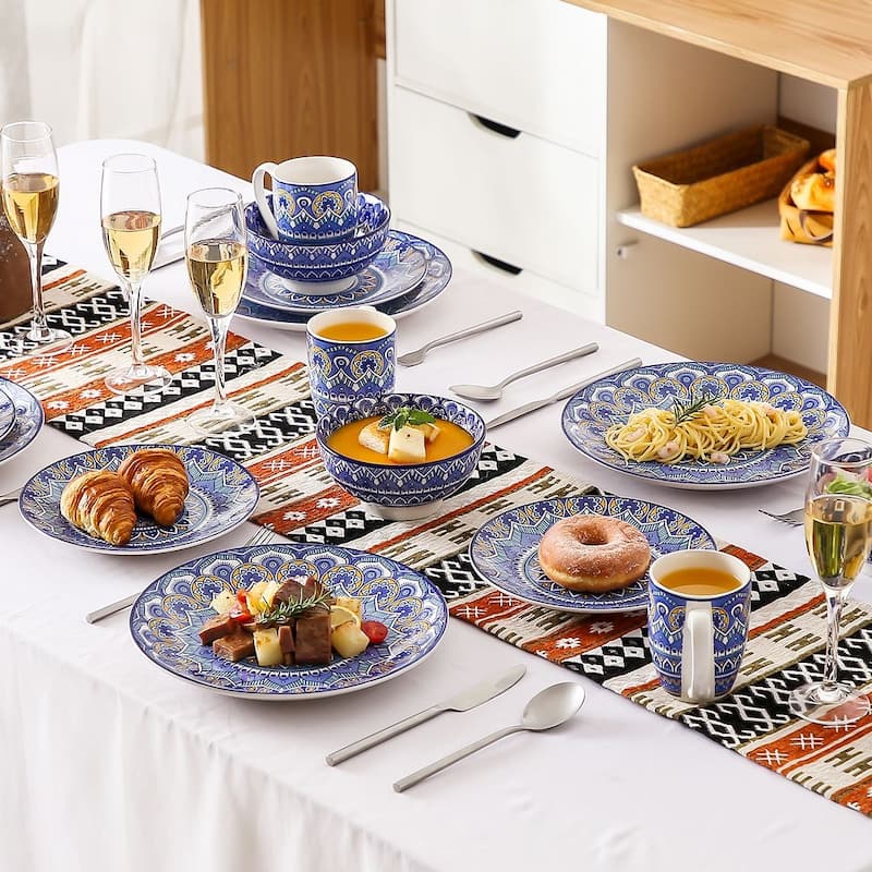 vancasso Mandala Bohemian Porcelain Dinnerware Set (Service for 4)