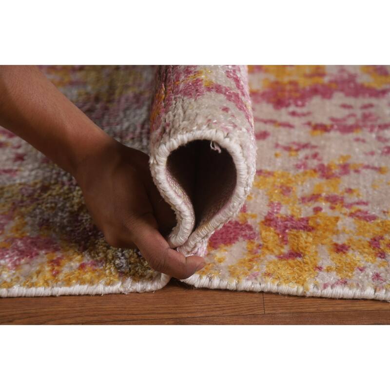 Hand Knotted Oriental 100% Wool Carpet Modern All-Over Multi-Colored Abstract Area Rug - 10' 11'' X 10' 11''