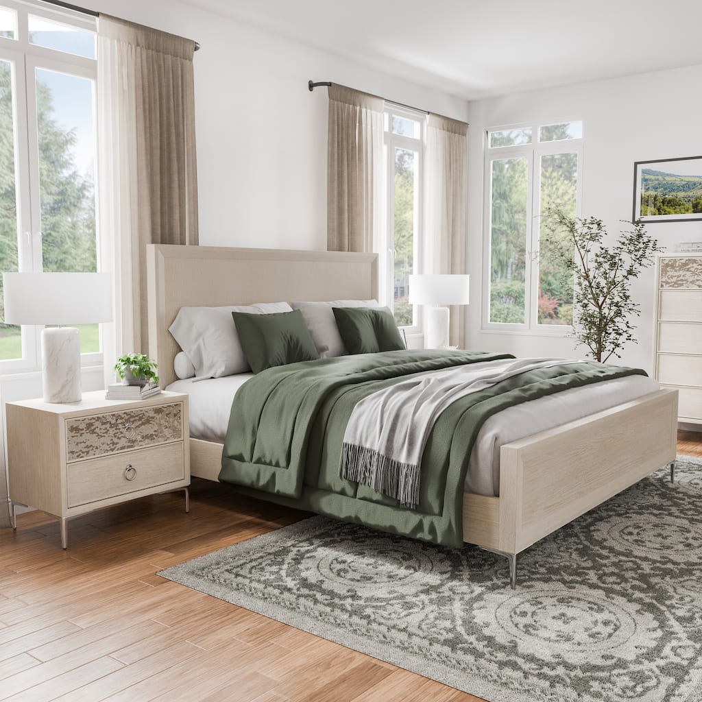 Furniture of America Fable Modern 3-Piece Solid Wood Panel Bedroom Set