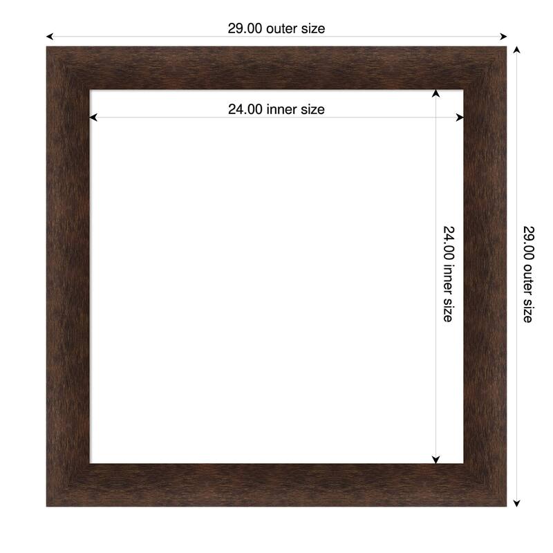 Amanti Art Warm Walnut Framed Dry Erase Magnetic Board - 29 x 29 in