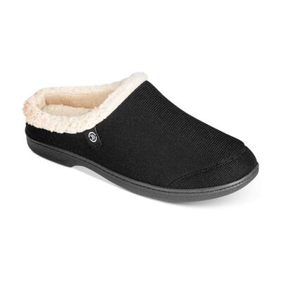 Isotoner Mens Memory Foam Comfort Slippers,, Black, M