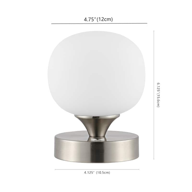 Zoe 6.13" Bohemian Farmhouse Iron Wireless Rechargeable Integrated LED Table Lamp, Oil Rubbed Bronze/White by JONATHAN Y