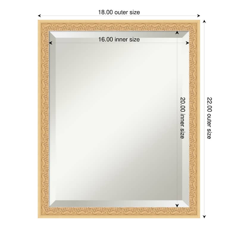 Bethany Beveled Wood Framed Wall Mirror - 18 x 22 in - Bethany Gold