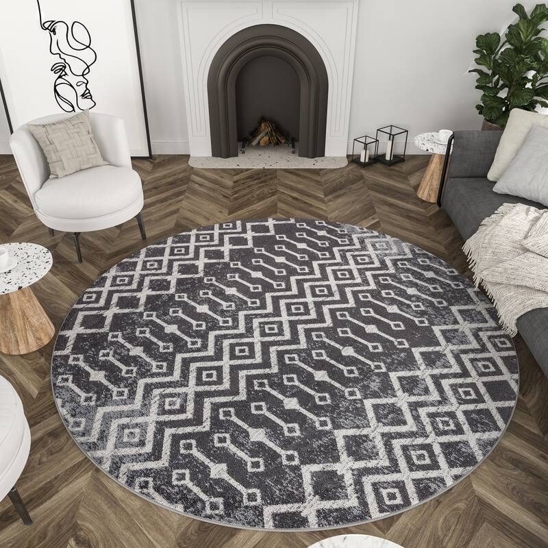 Gematria Moroccan Geometric Indoor Area Rug
