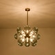 preview thumbnail 43 of 56, 18-Light Cluster Blue Glass Bubble Chandelier - 25in Wide Gold