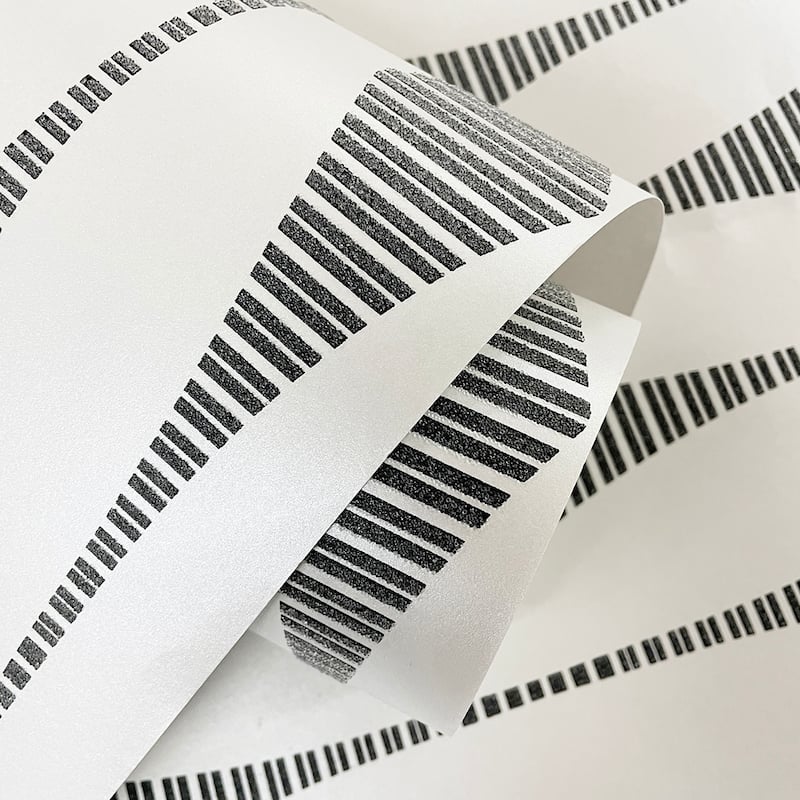 Seabrook Designs Diamond Stripe Glass Beaded Unpasted Wallpaper - 20.9 in W x 33 ft. L - Black Satin & Pearl