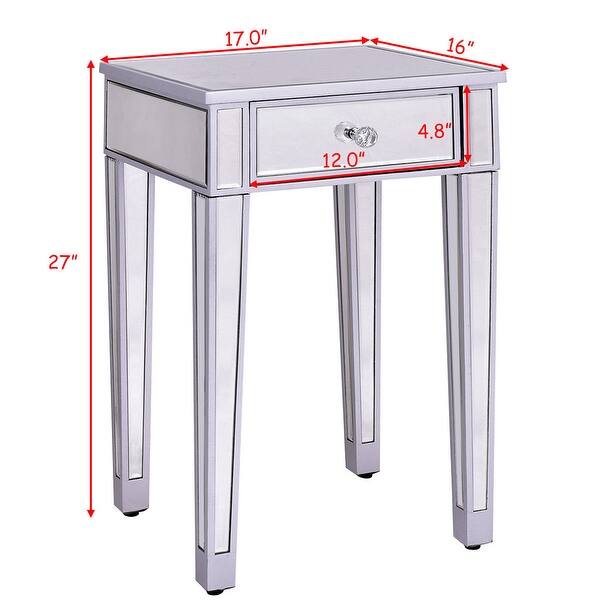 Shop Costway 2 Pcs Mirrored Accent Table Nightstand End Table