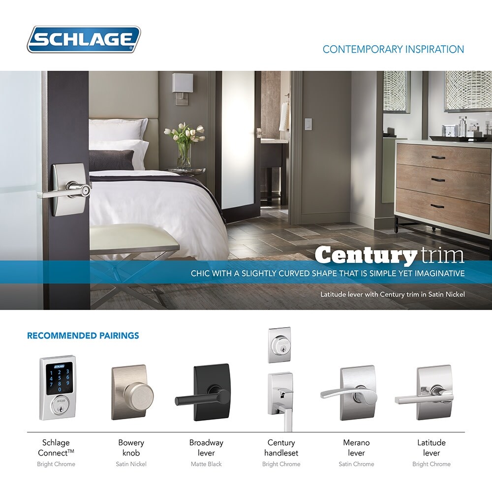 Schlage F170 ORB 605 CEN Century Collection Orbit Decorative Trim Knob Bright Brass