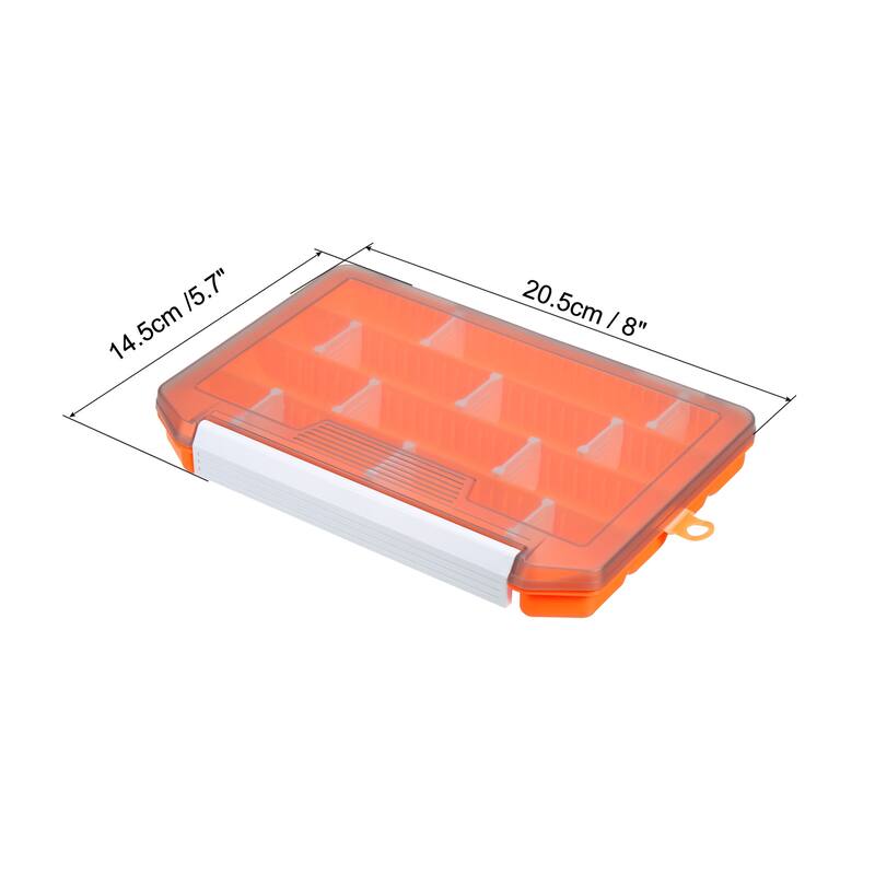 Waterproof Fishing Lure Box, Plastic Fish Tackle Accessory Storage - Orange