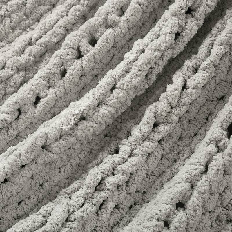 Lush Decor Hygge Ultra Soft Cozy Chenille Chunky Knit Throw
