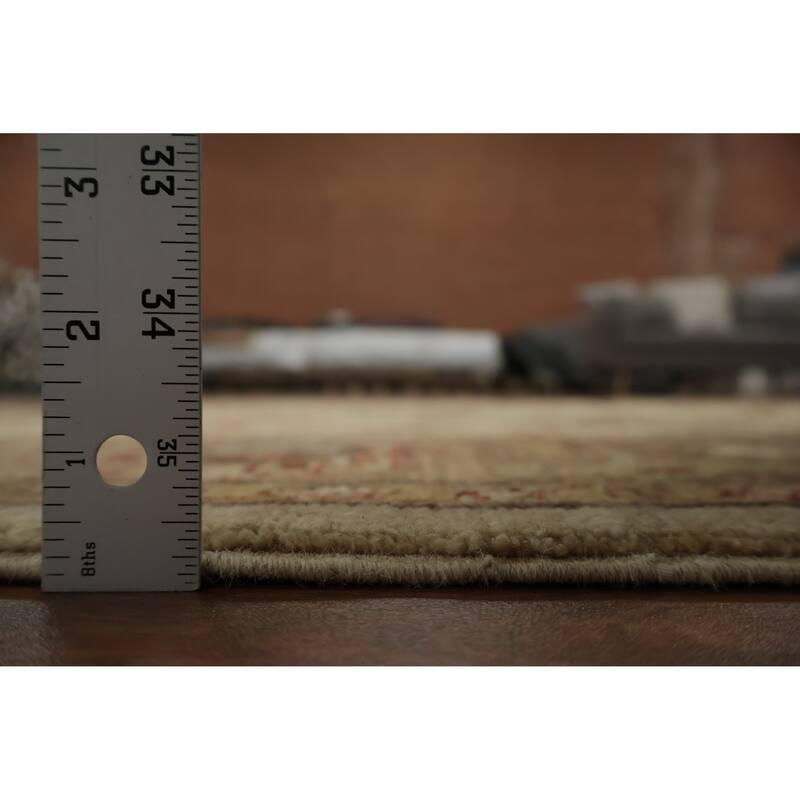 Hand Knotted Oriental 100% Wool Carpet Traditional Floral Beige & Ivories Peshawar Area Rug - 8' 4'' X 6' 2''