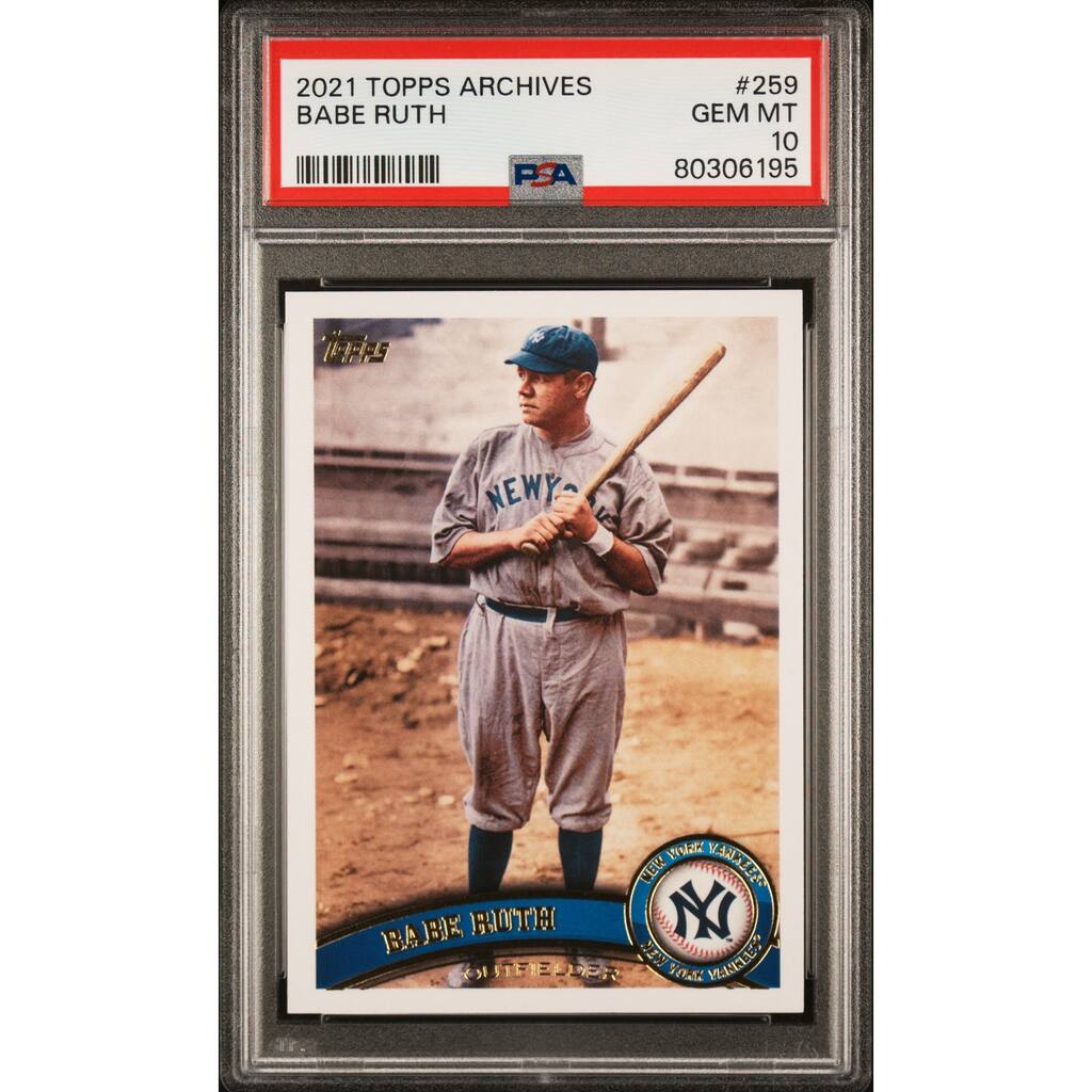 Babe Ruth 2021 Topps Archives Baseball Card #259 Graded PSA 10 - 8'6" x 11'6"