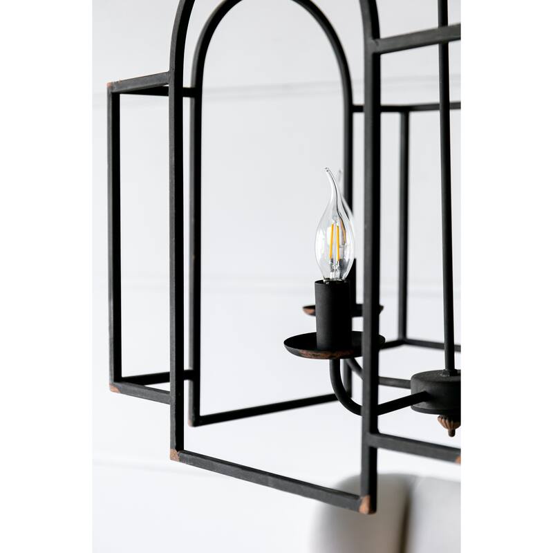 17.3x17.3x28.7" Malin Entry 4-Light Chandelier, Hanging Light Fixture, Bulb Not Included