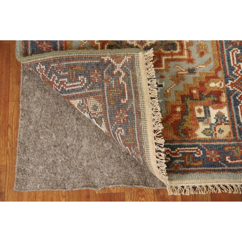 Geometric Heriz Serapi Runner Rug Hand-Knotted Bedroom Wool Carpet - 2'7" x 8'0"