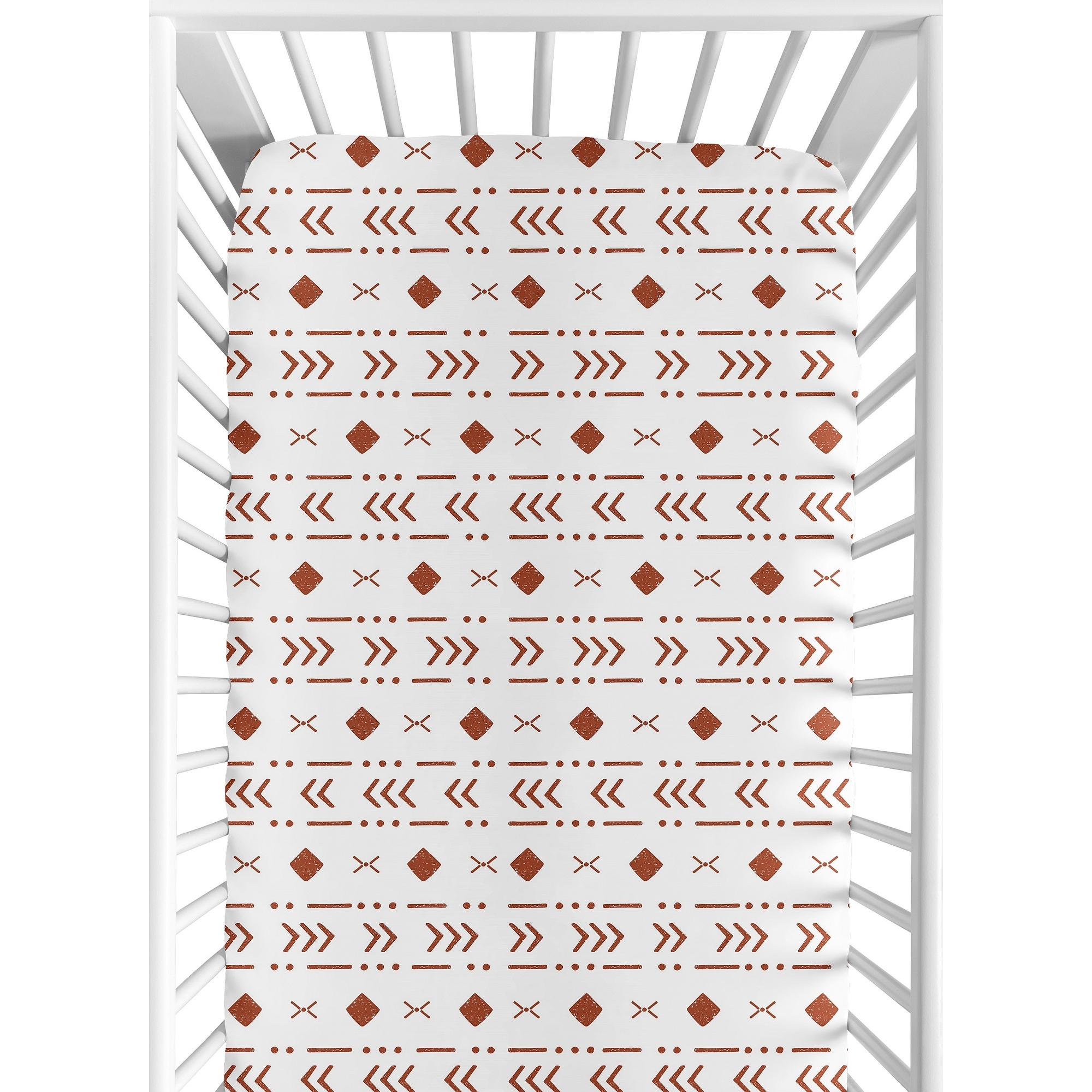 Rust mudcloth deals crib sheet