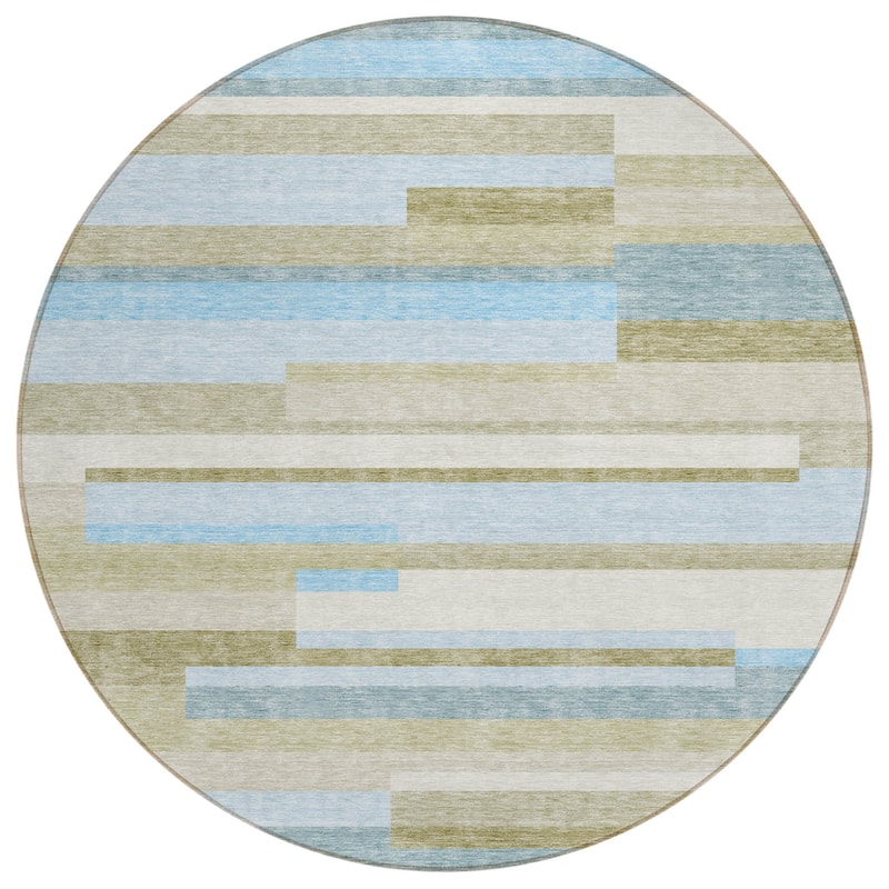 HomeRoots Striped Transitional Rectangle Outdoor Rug